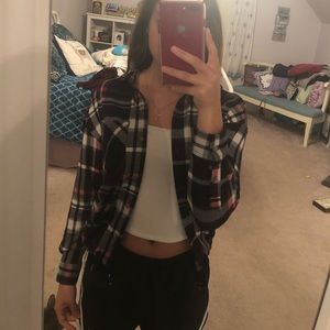 NWT black,white and pink flannel